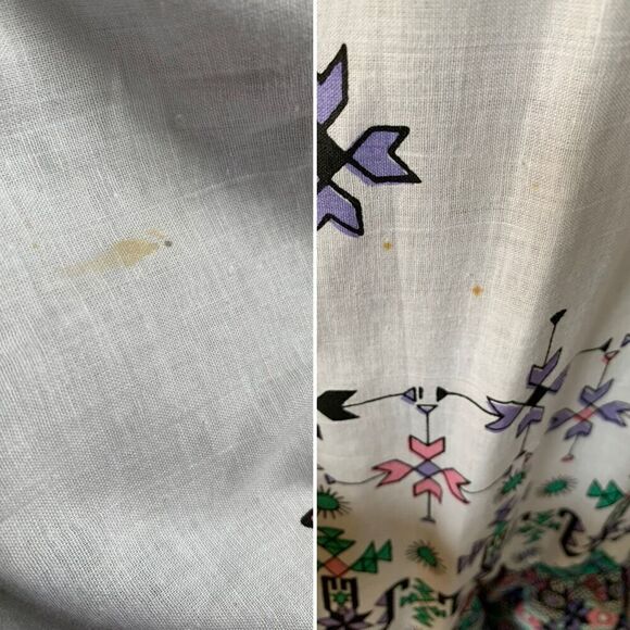 Ramona Rull Vintage Indian Print Caftan Tent Dress White Size M - Picture 8 of 12